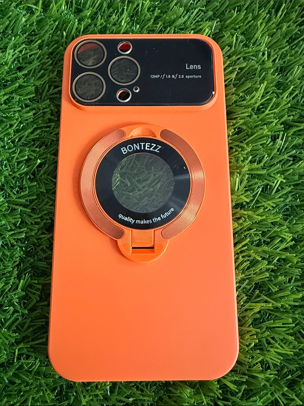 BONTEZZ Orange Phone Case with Stand - iPhone 13 Pro Max case